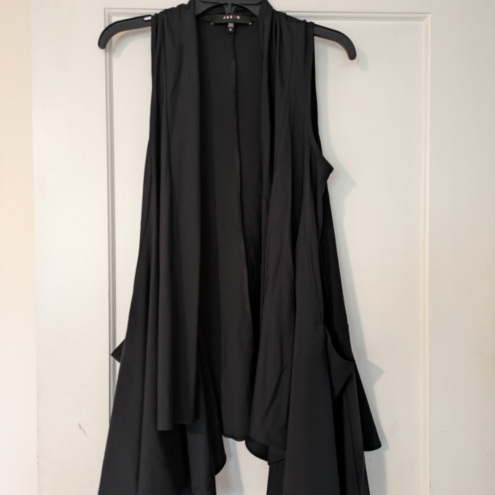 JASON Elegant Black Sleeveless Jacket